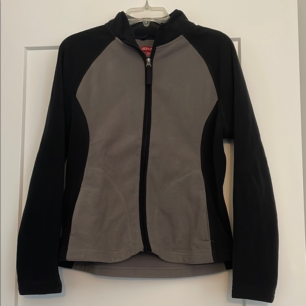 Women's Black and Gray Fleece Jacket